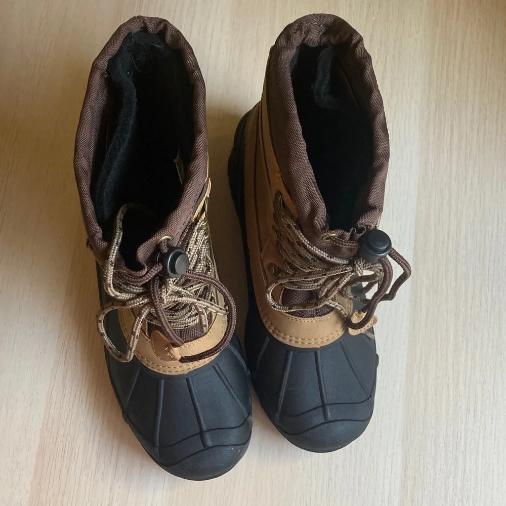 Weatherproof Carl 3M Thinsulate Boots Carmel Tan and Black Men's Snow Boots sz 8